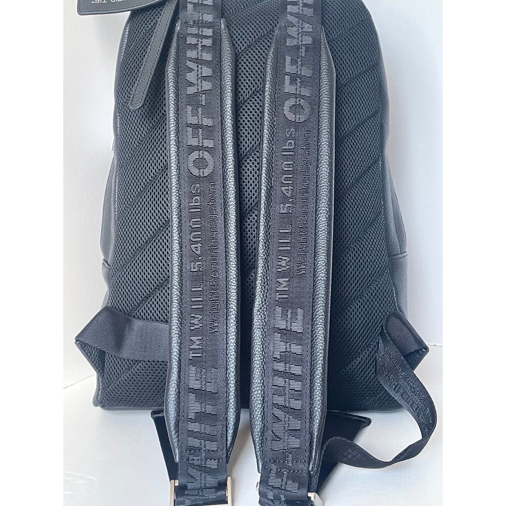 Off-White Industrial Strap Pebbled Leather Backpack Large Diagonal Stripe - Picture 6 of 16